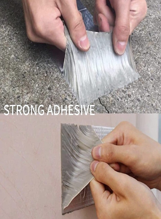 Jolfay Waterproof Aluminum Foil Rubber Tape Flashing Leak Proof Patch For Outdoor Roof Flashing, Surface Crack, Pipe Repair gutters, down spouts, boats(10 CM x5M Silver) - Image 4
